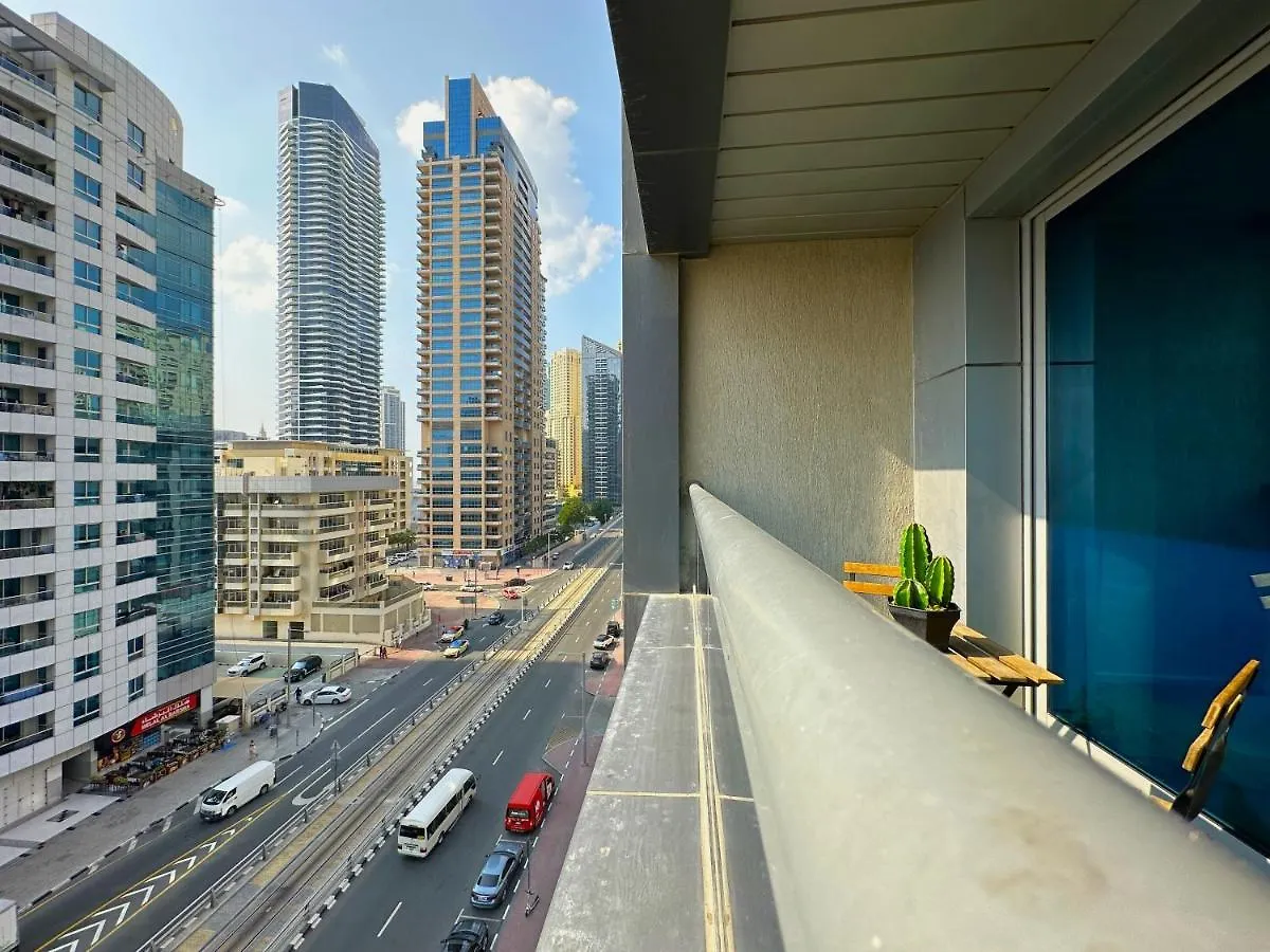 Apartment Luxury Studio W/ Boho Design And Balcony For 4 Pax Dubai